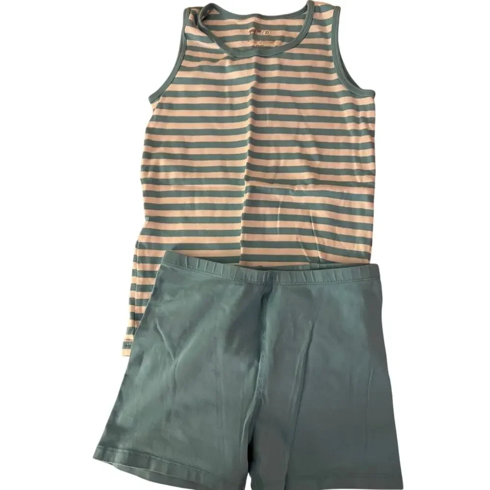 Primary Teal Stripe Tank and shorts set size 10